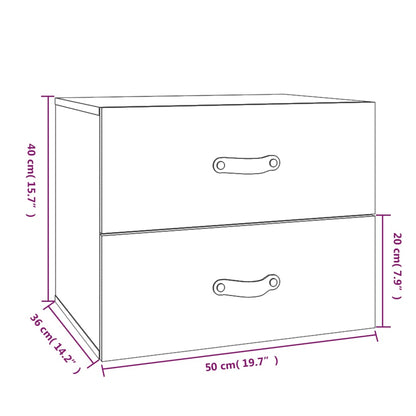 Nattbord Sengbord Veggmontert 50x36x40 cm