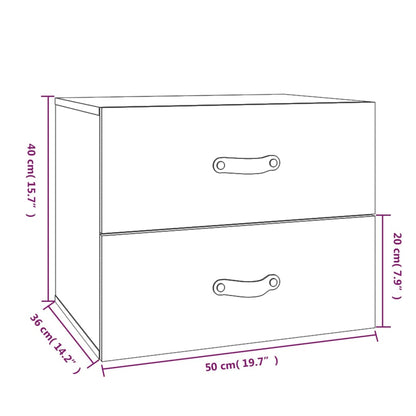 Nattbord Sengbord Veggmontert honningbrun 50x36x40 cm