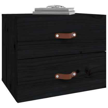 Nattbord Sengbord Veggmontert svart 50x36x40 cm