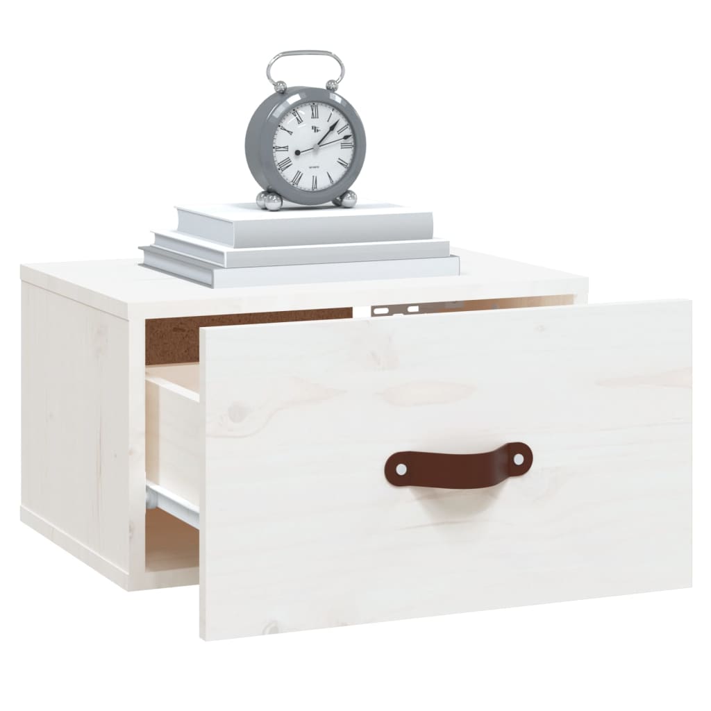 Nattbord Sengbord Veggmontert hvit 40x29,5x22 cm