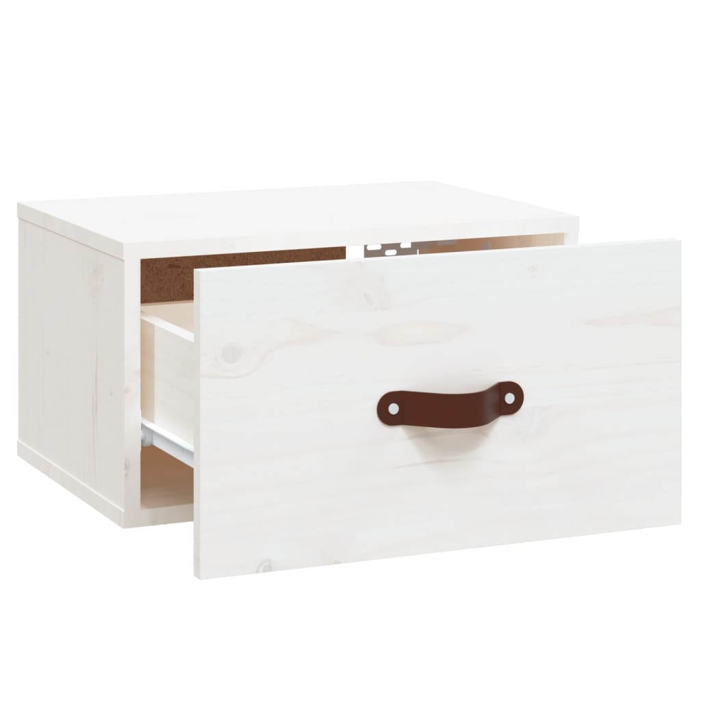 Nattbord Sengbord Veggmontert hvit 40x29,5x22 cm