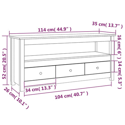 TV-benk grå 114x35x52 cm heltre furu