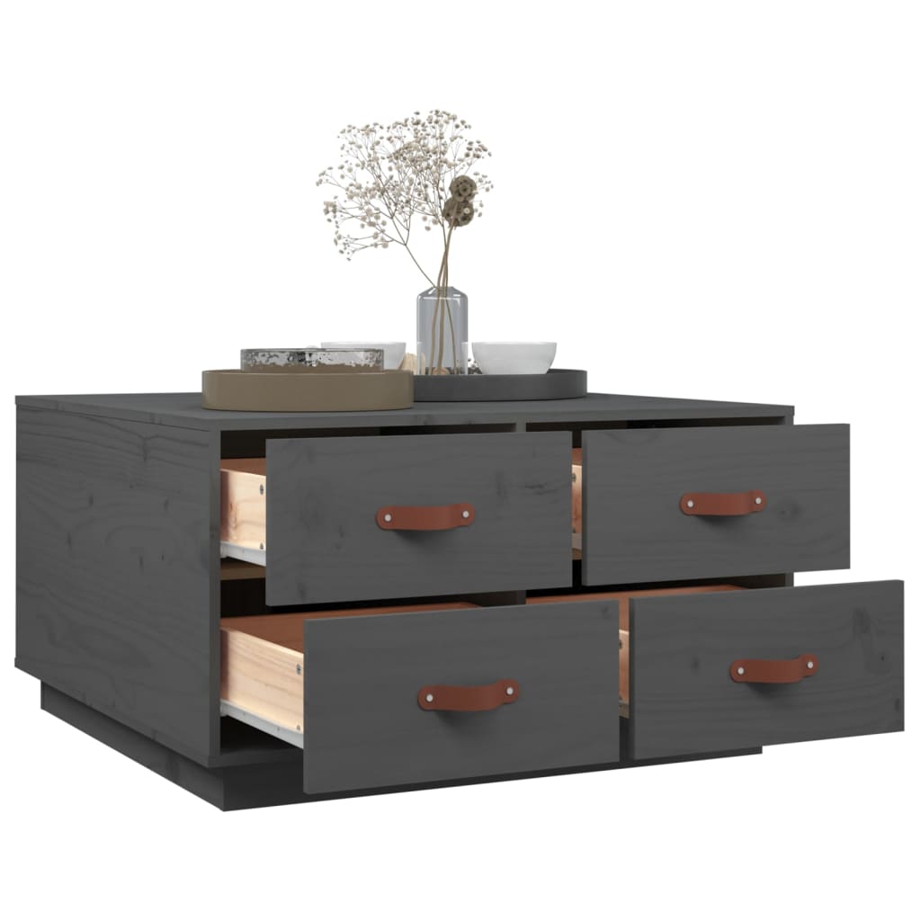 Salongbord Sofabord Grå 80x80x45 cm heltre furu