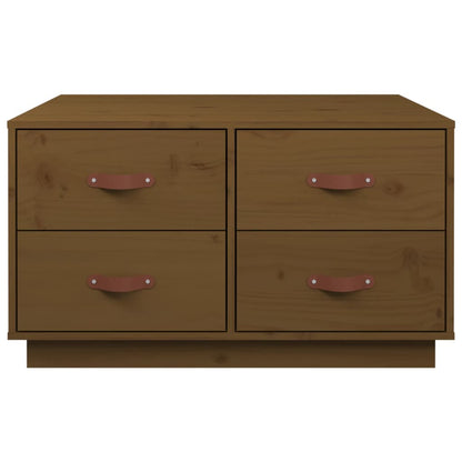 Salongbord Sofabord Tre heltre furu Honningbrun 80x80x45 cm