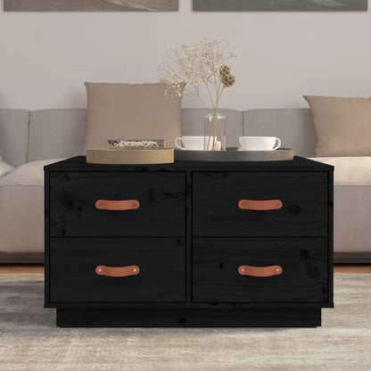 Salongbord Sofabord Svart 80x80x45 cm heltre furu