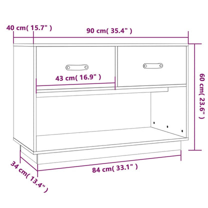 TV-benk 90x40x60 cm heltre furu