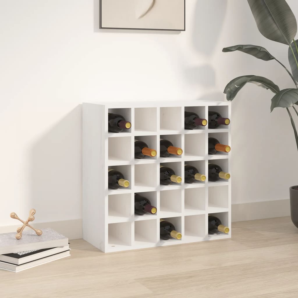 Vinstativ Hvit 56x25x56 cm heltre furu