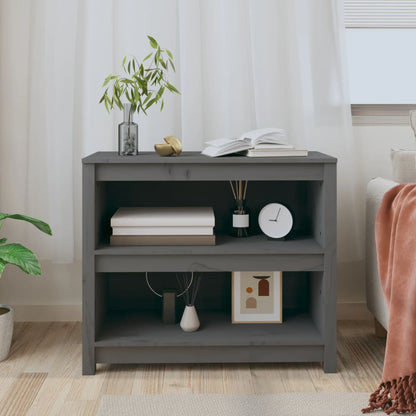 Bokhylle Grå 80x35x68 cm heltre furu