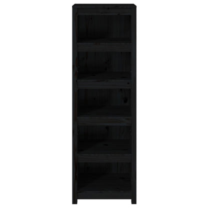 Bokhylle Svart 50x35x154 cm heltre furu