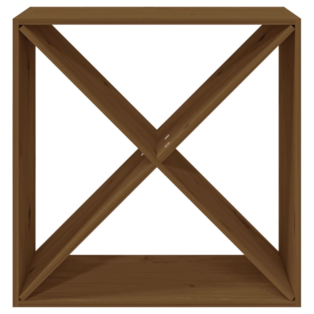 Vinstativ Vinhylle Honningbrun 62x25x62 cm heltre furu