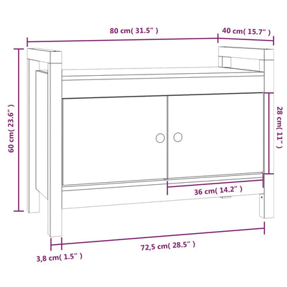 Hallbenk Gangbenk 80x40x60 cm heltre furu