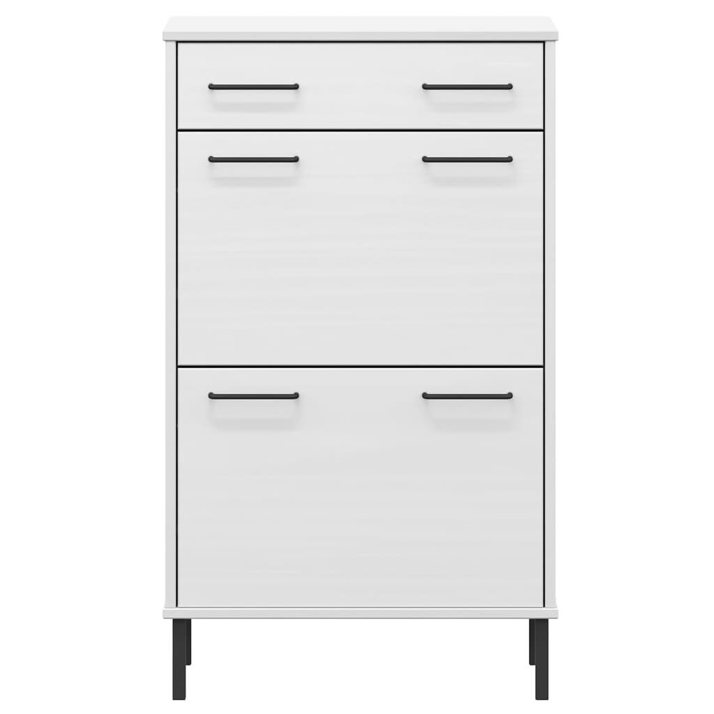 Skoskap Skohylle Skobenk Hvit Skostativ med metallben heltre furu OSLO