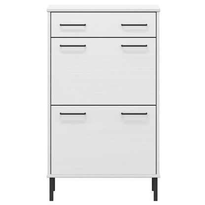 Skoskap Skohylle Skobenk Hvit Skostativ med metallben heltre furu OSLO