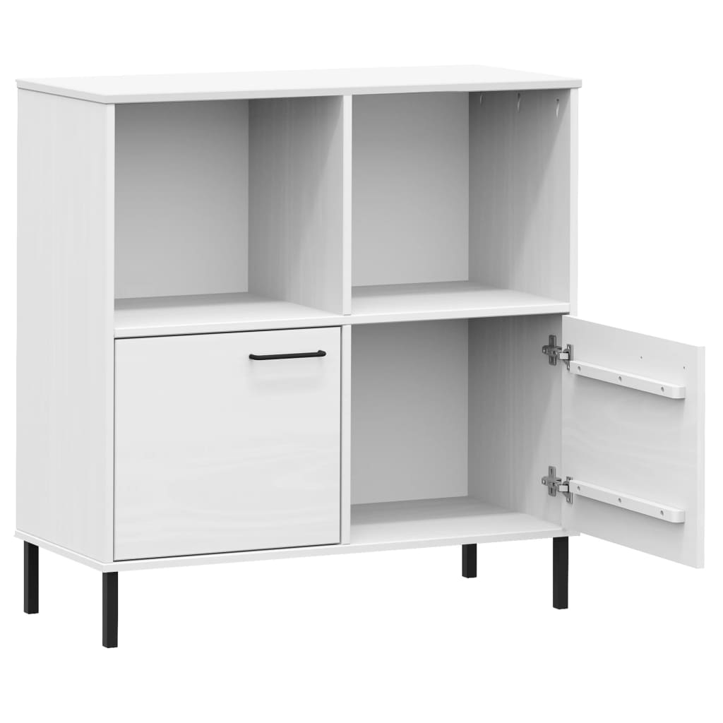 Skap Hvit med metallben 90x35x90,5 cm heltre OSLO