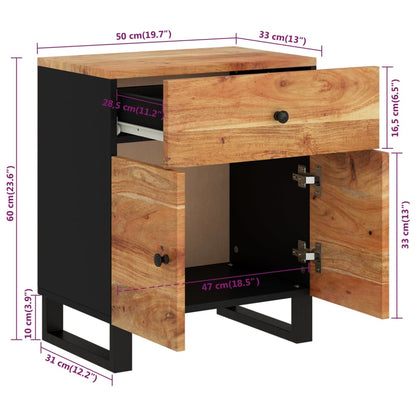 Nattbord Sengbord 50x33x60 cm heltre akasie og konstruert tre