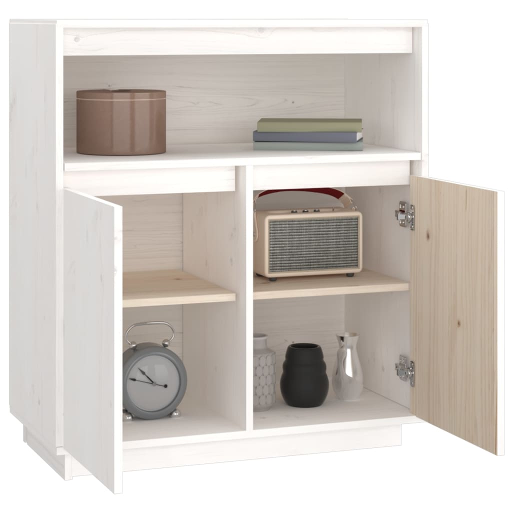 Skjenk Hvit 70x34x80 cm heltre furu