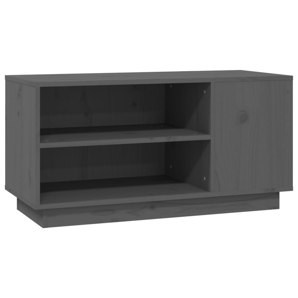 TV-benk grå 80x35x40,5 cm heltre furu