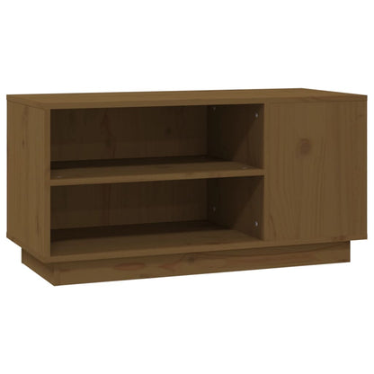 TV-benk honningbrun 80x35x40,5 cm heltre furu