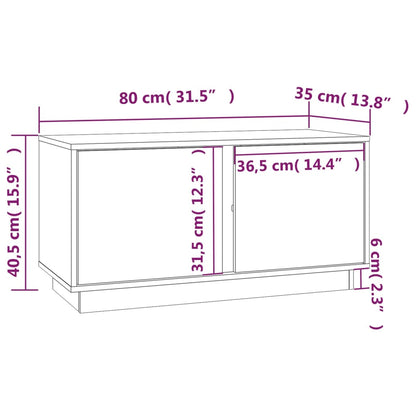 TV-benk grå 80x35x40,5 cm heltre furu