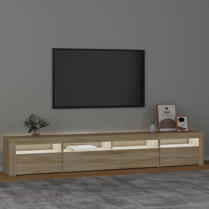 TV-Møbel Sonoma Eik TV-benk med LED-lys 240x35x40 cm