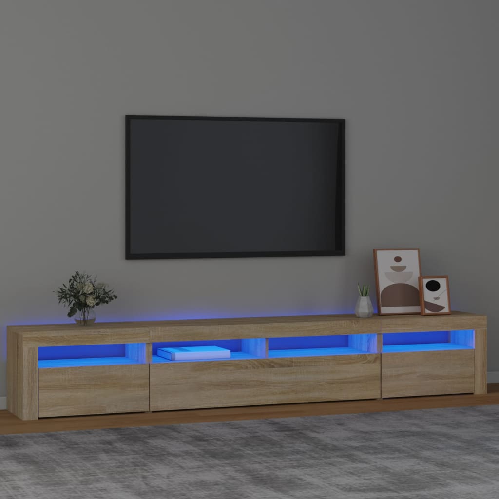 TV-Møbel Sonoma Eik TV-benk med LED-lys 240x35x40 cm