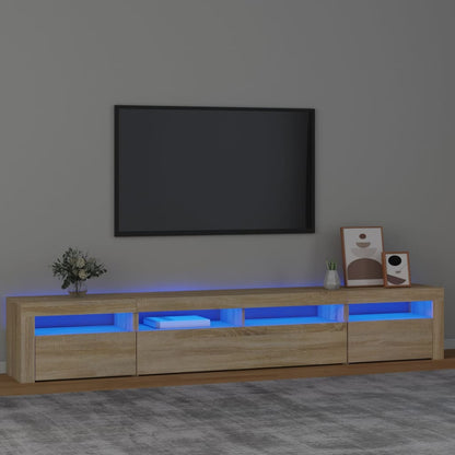 TV-Møbel Sonoma Eik TV-benk med LED-lys 240x35x40 cm