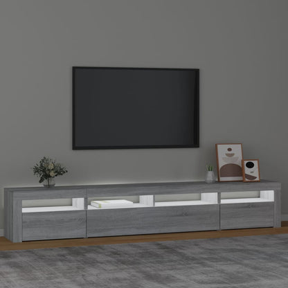 TV-Møbel Sonoma Grå TV-benk med LED-lys 240x35x40 cm