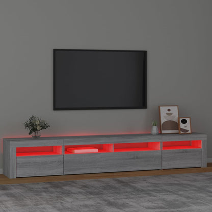 TV-Møbel Sonoma Grå TV-benk med LED-lys 240x35x40 cm