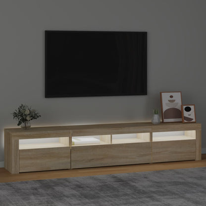 TV-Møbel Sonoma Eik TV-benk med LED-lys 210x35x40 cm