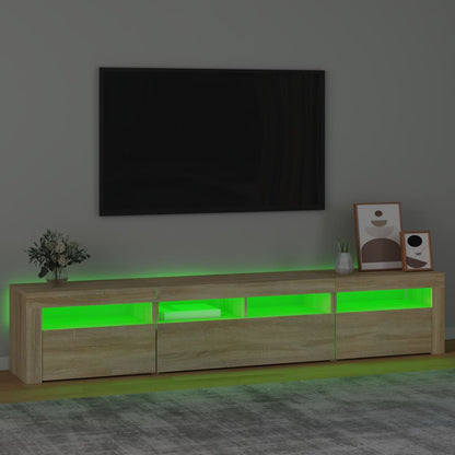 TV-Møbel Sonoma Eik TV-benk med LED-lys 210x35x40 cm