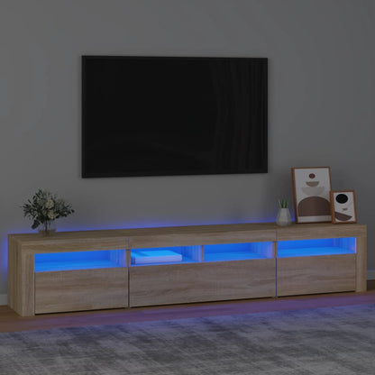 TV-Møbel Sonoma Eik TV-benk med LED-lys 210x35x40 cm