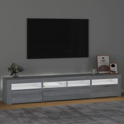 TV-Møbel Sonoma Grå TV-benk med LED-lys 210x35x40 cm