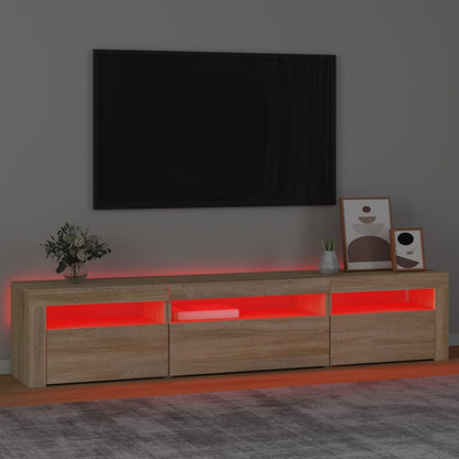 TV-Møbel Sonoma Eik TV-benk med LED-lys 195x35x40 cm