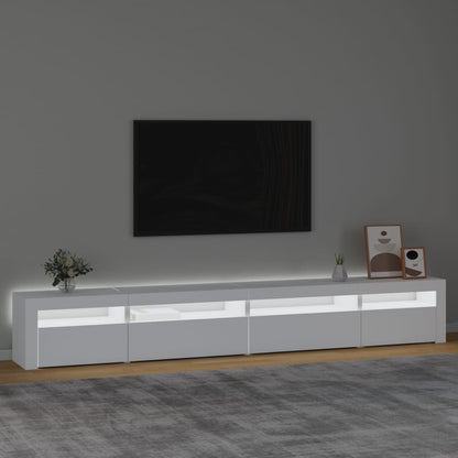 TV-Møbel Hvit TV-benk med LED-lys 270x35x40 cm