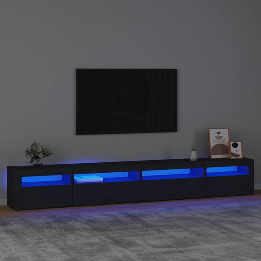 TV-Møbel Svart TV-benk med LED-lys 270x35x40 cm