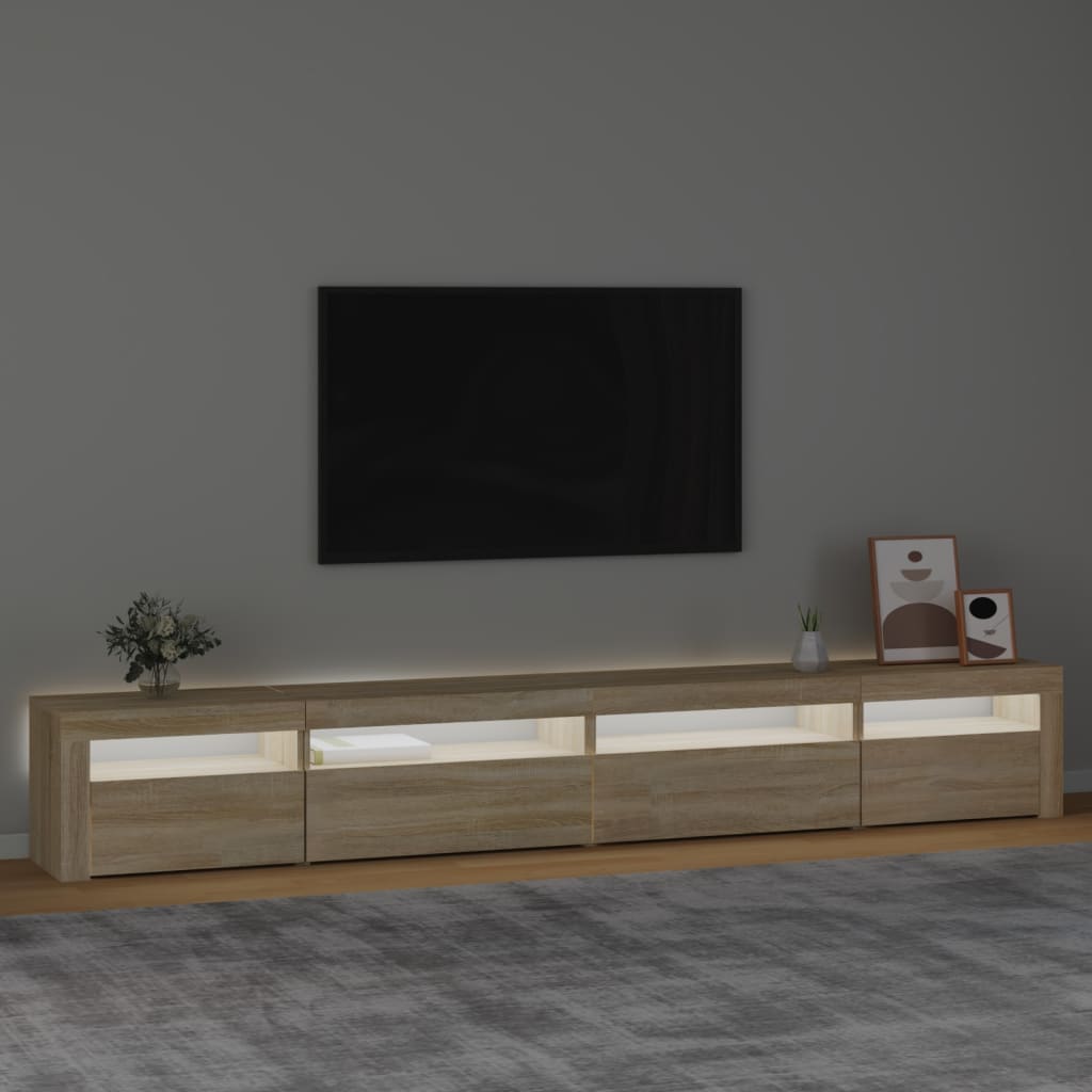 TV-Møbel Sonoma Eik TV-benk med LED-lys 270x35x40 cm