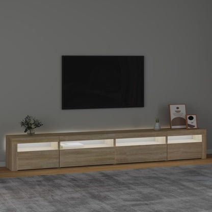 TV-Møbel Sonoma Eik TV-benk med LED-lys 270x35x40 cm
