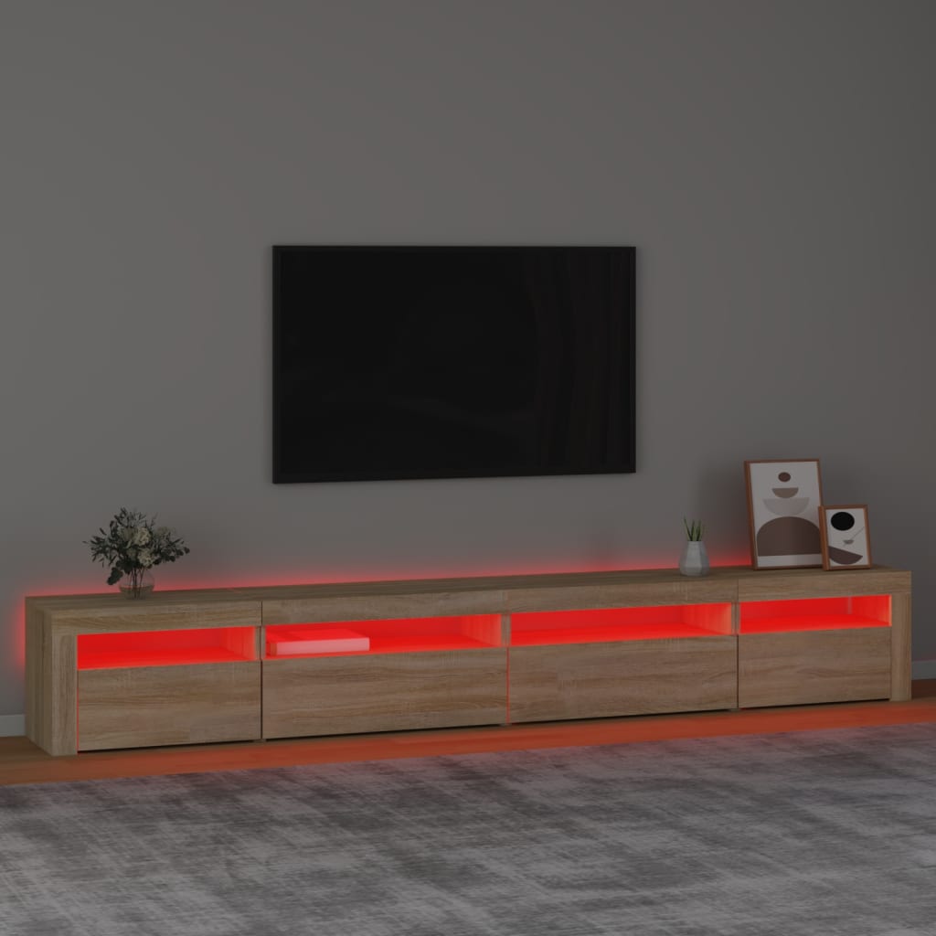 TV-Møbel Sonoma Eik TV-benk med LED-lys 270x35x40 cm