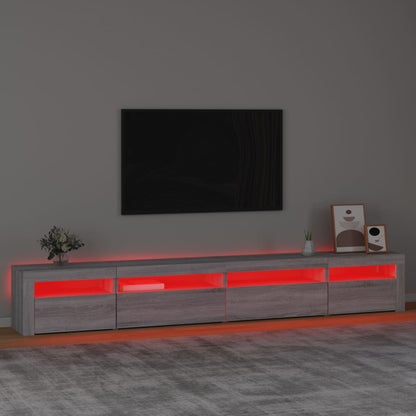 TV-Møbel Sonoma Grå TV-benk med LED-lys 270x35x40 cm