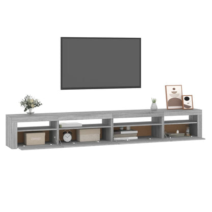 TV-Møbel Sonoma Grå TV-benk med LED-lys 270x35x40 cm
