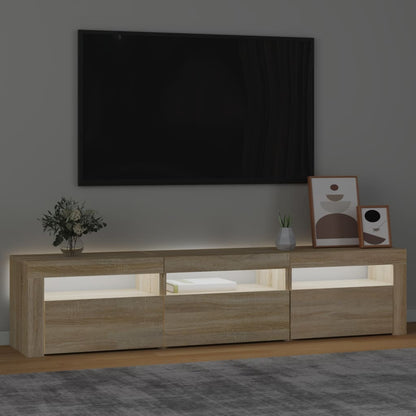 TV-Møbel Sonoma Eik TV-benk med LED-lys 180x35x40 cm