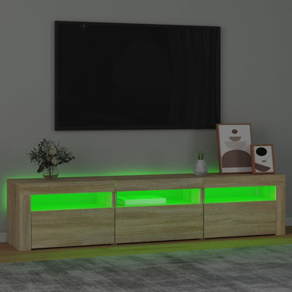 TV-Møbel Sonoma Eik TV-benk med LED-lys 180x35x40 cm