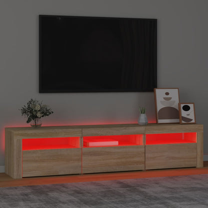TV-Møbel Sonoma Eik TV-benk med LED-lys 180x35x40 cm