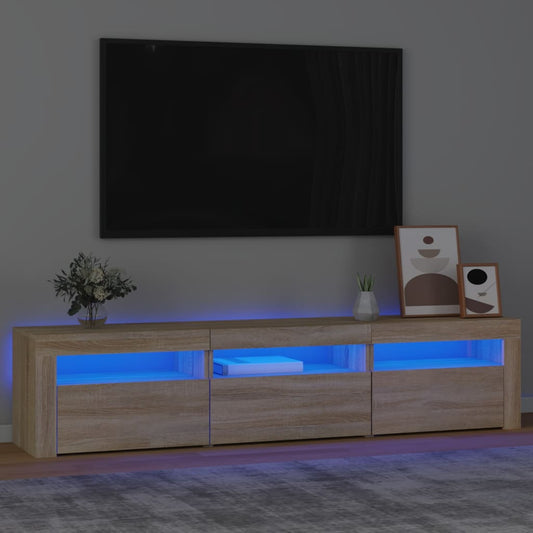 TV-Møbel Sonoma Eik TV-benk med LED-lys 180x35x40 cm