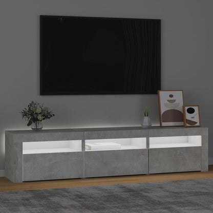 TV-Møbel Betonggrå TV-benk med LED-lys 180x35x40 cm