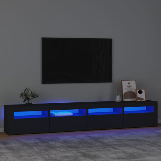 TV-Møbel Svart TV-benk med LED-lys 240x35x40 cm
