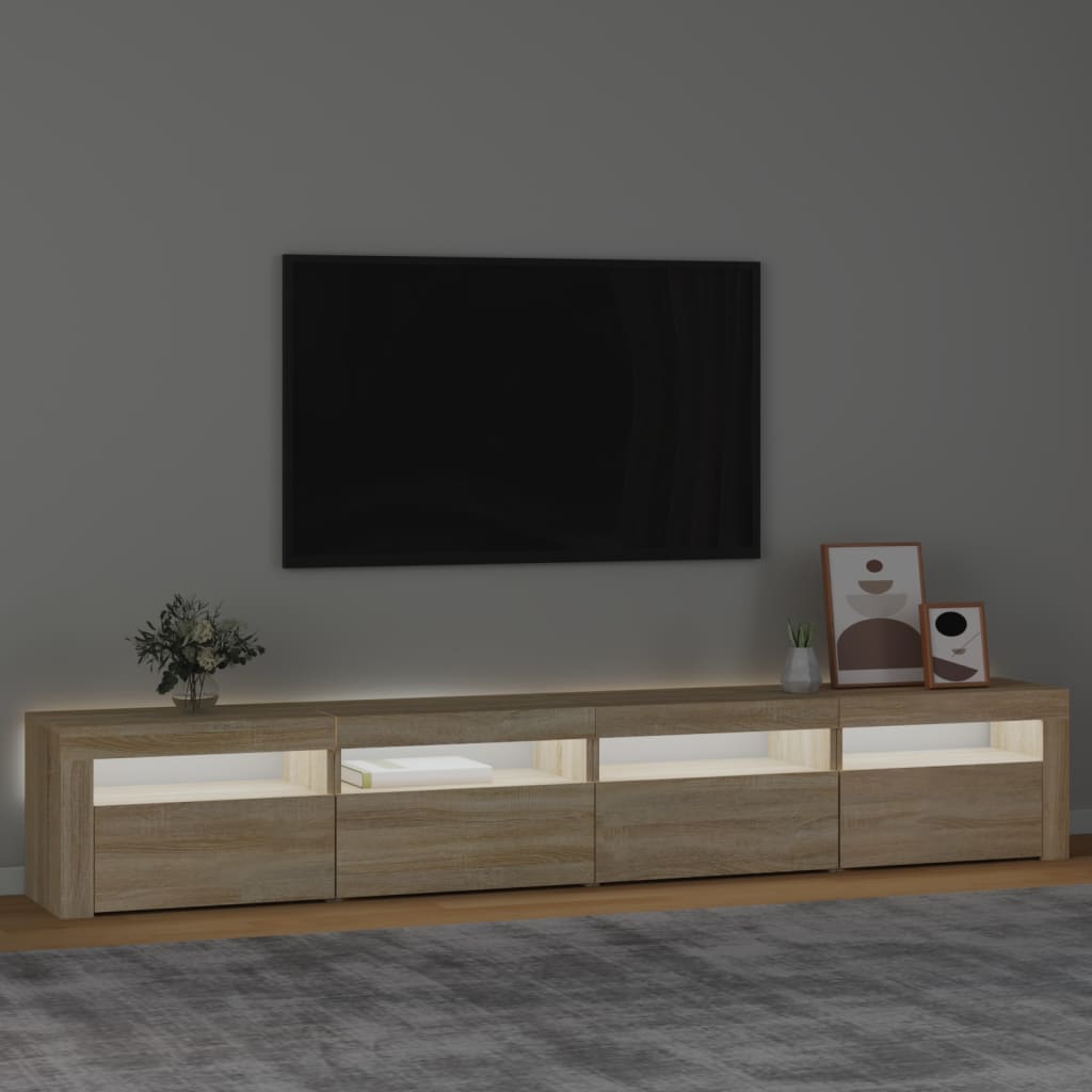 TV-Møbel Sonoma Eik TV-benk med LED-lys 240x35x40 cm