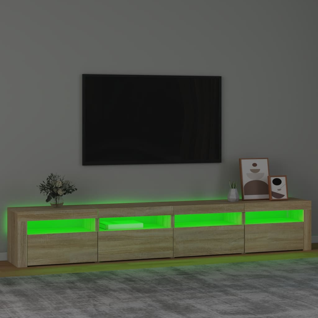 TV-Møbel Sonoma Eik TV-benk med LED-lys 240x35x40 cm
