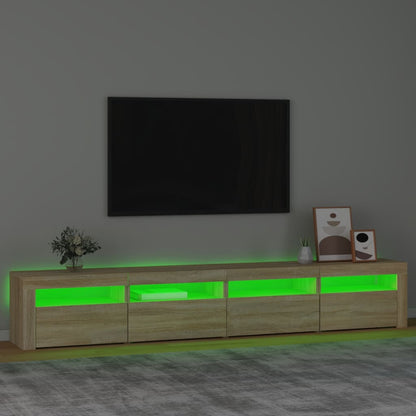 TV-Møbel Sonoma Eik TV-benk med LED-lys 240x35x40 cm