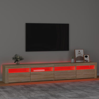TV-Møbel Sonoma Eik TV-benk med LED-lys 240x35x40 cm